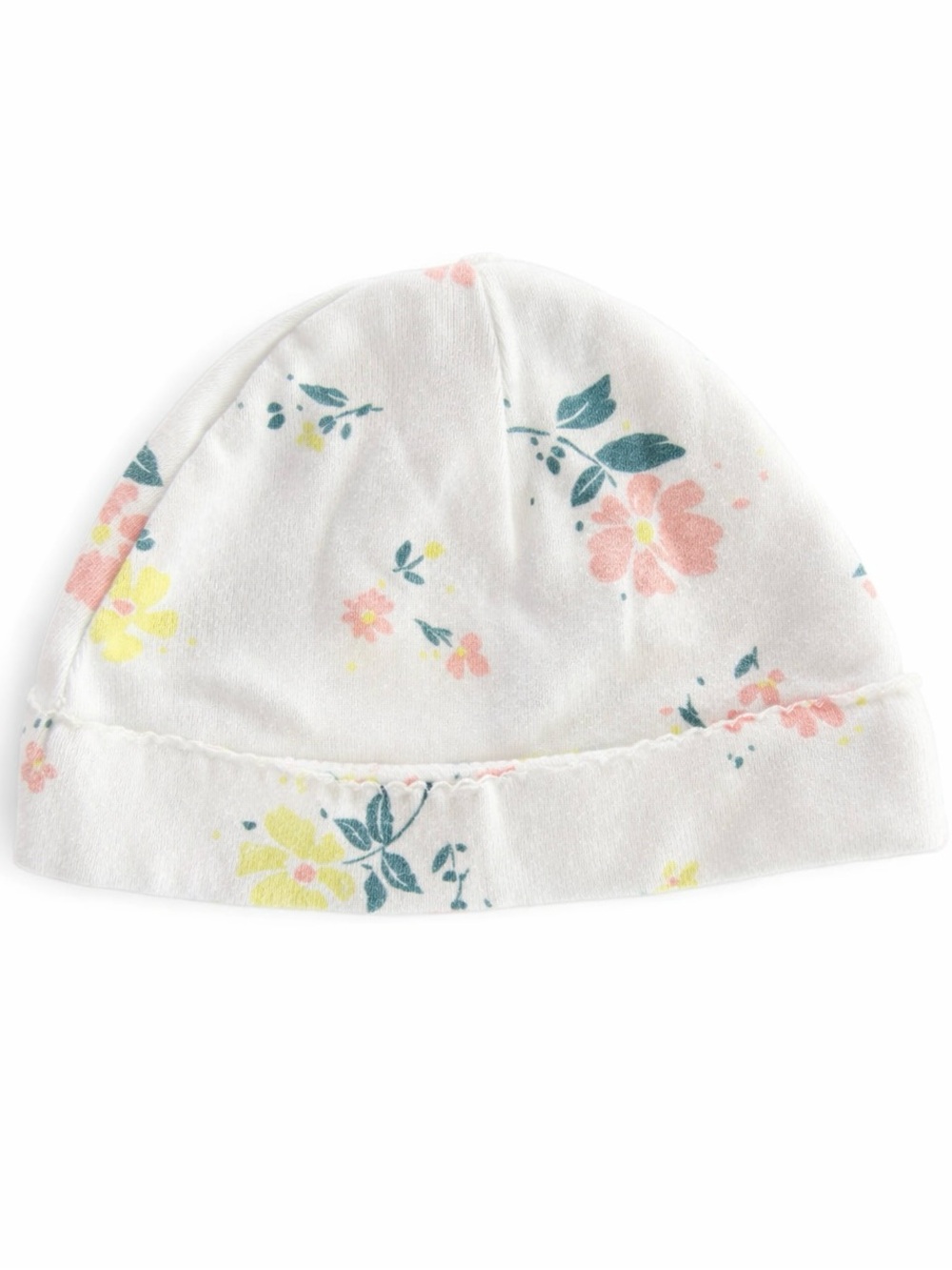 5/$15 Carter's White Floral Baby Beanie Size 0-3 Months